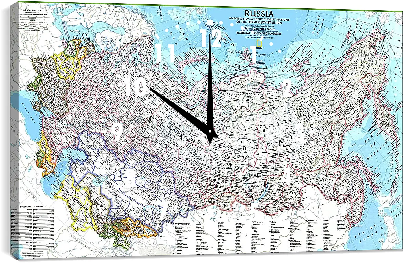Часы картина - Карта России