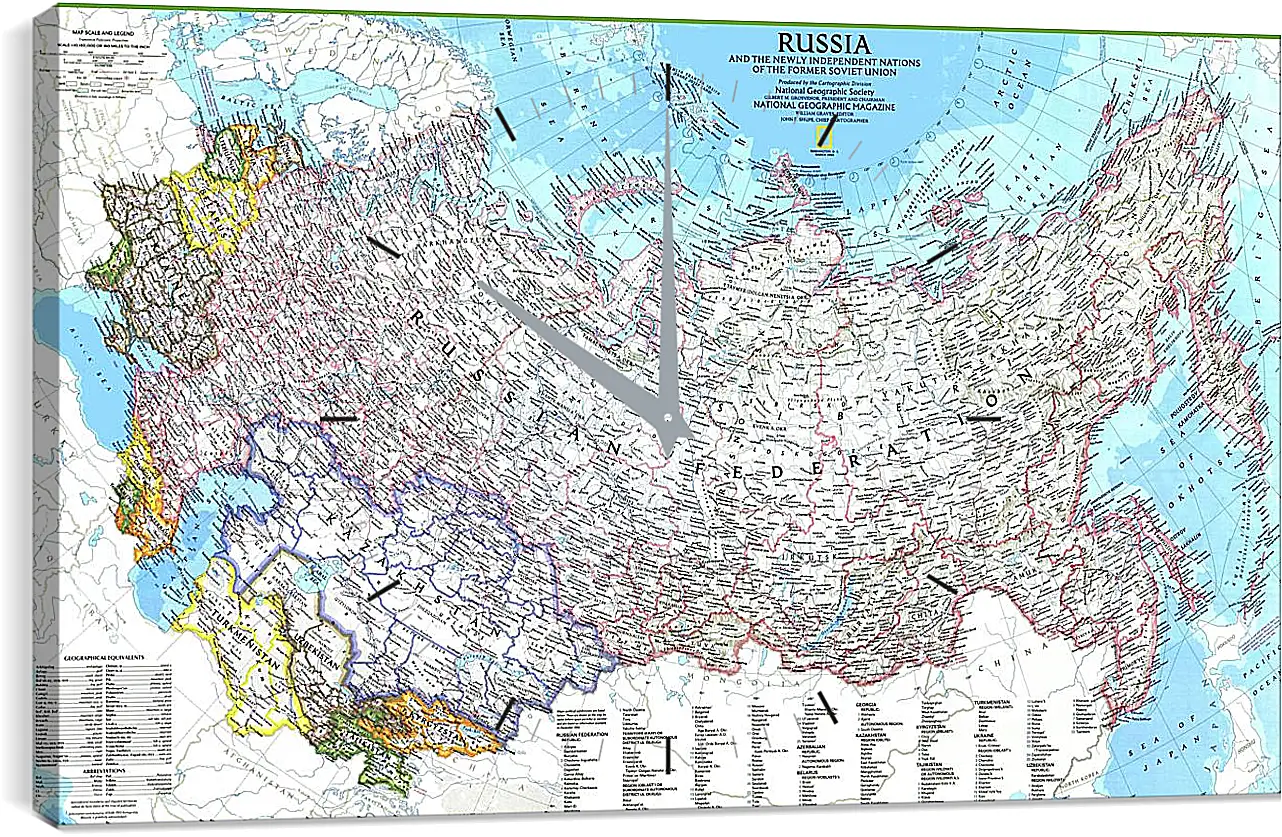 Часы картина - Карта России