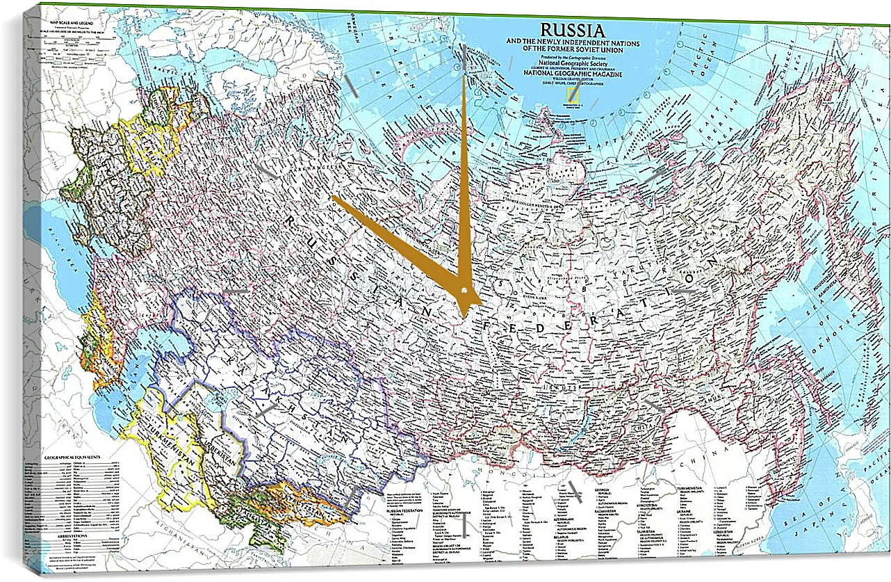 Часы картина - Карта России