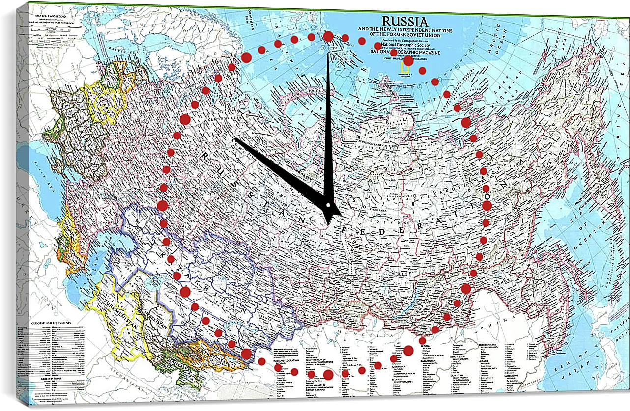Часы картина - Карта России