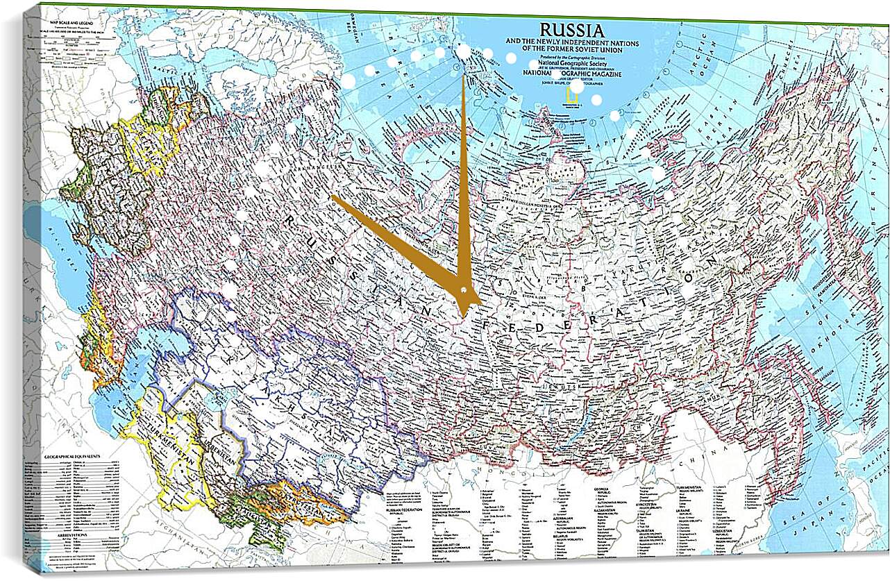 Часы картина - Карта России