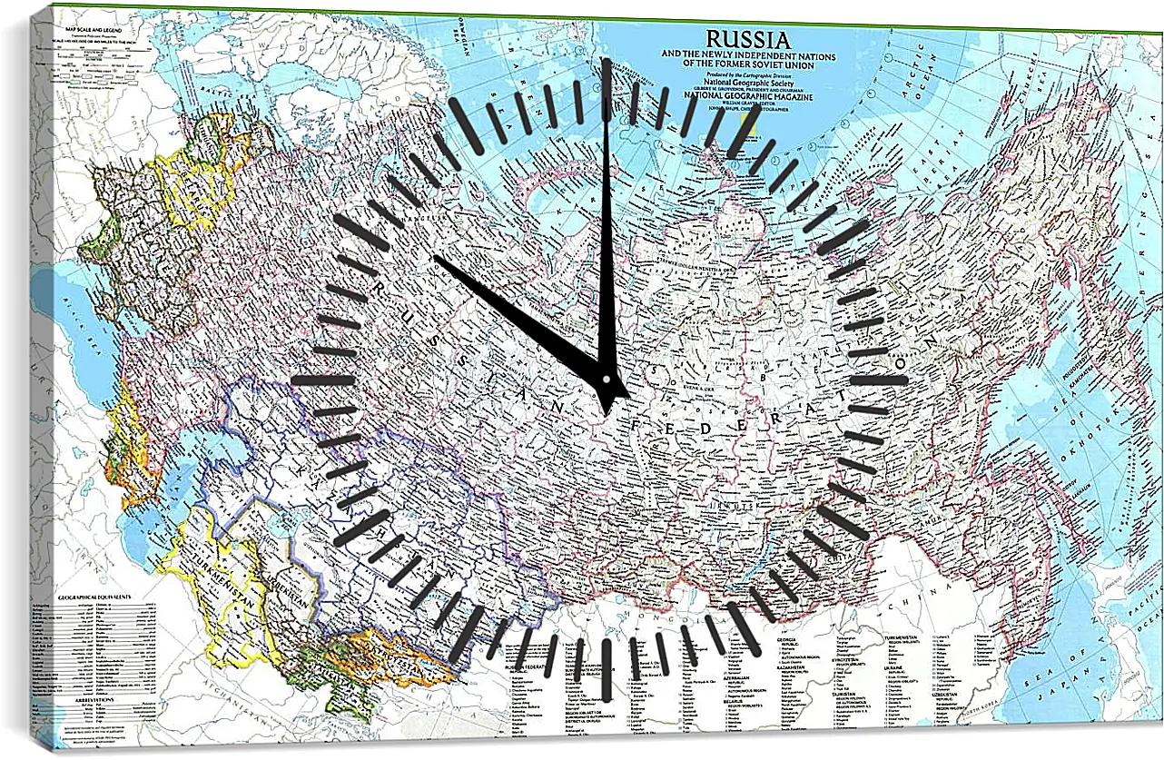 Часы картина - Карта России