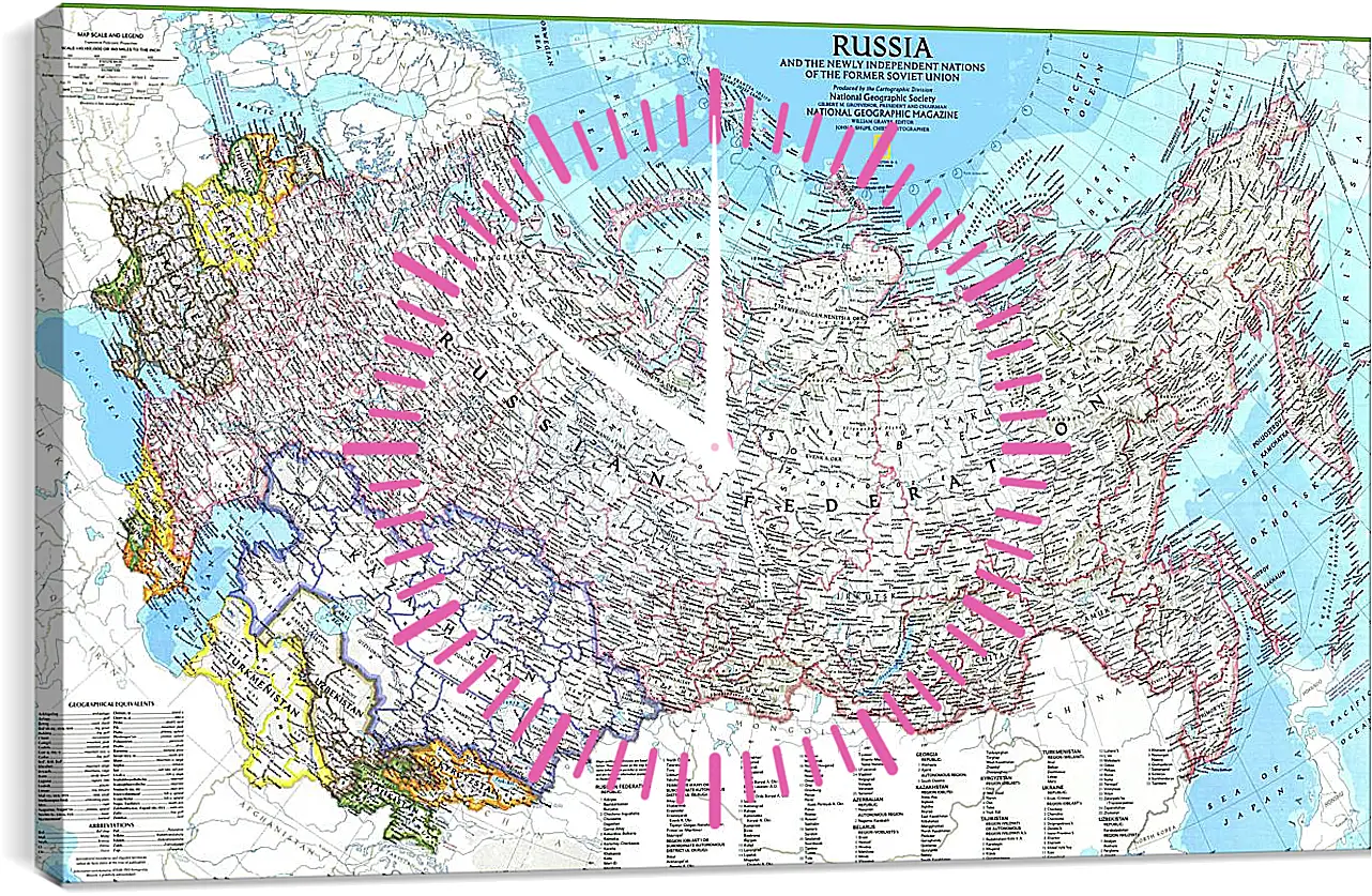 Часы картина - Карта России