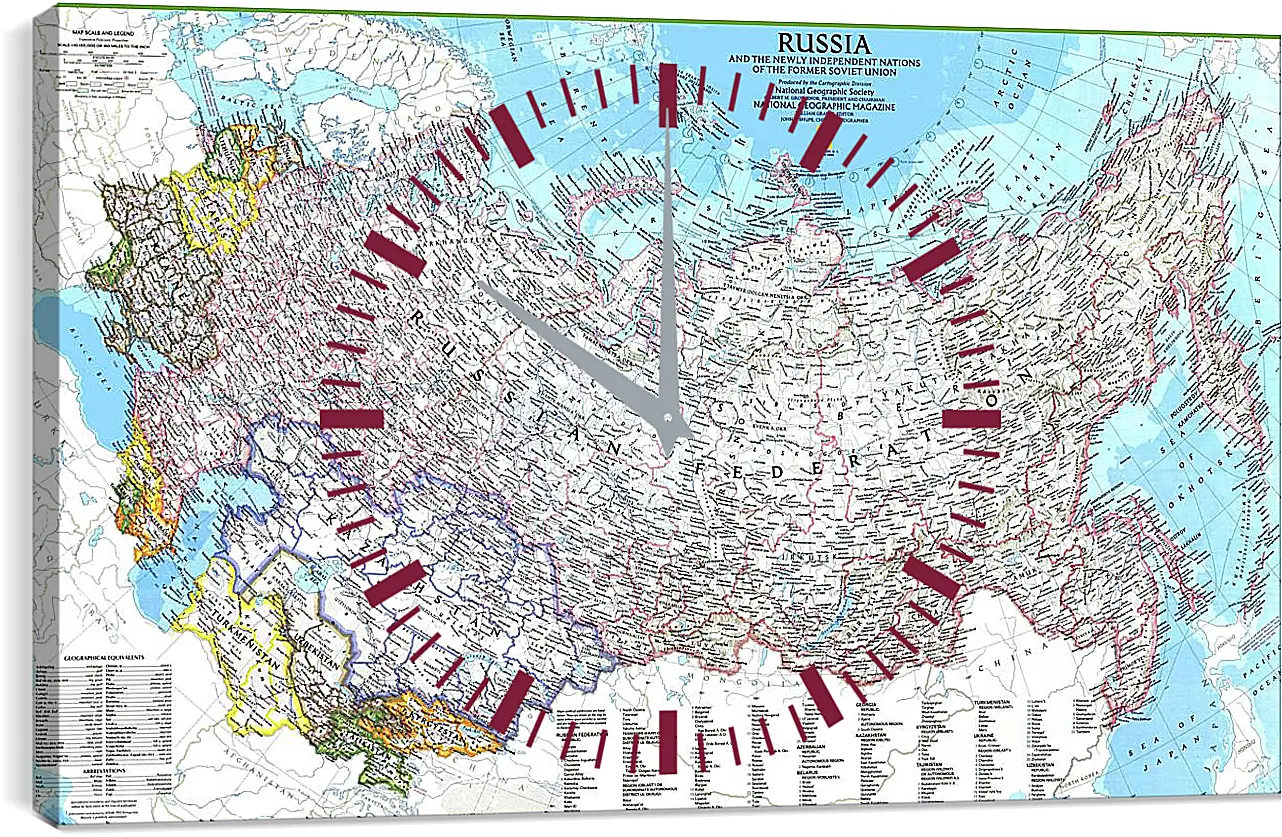 Часы картина - Карта России