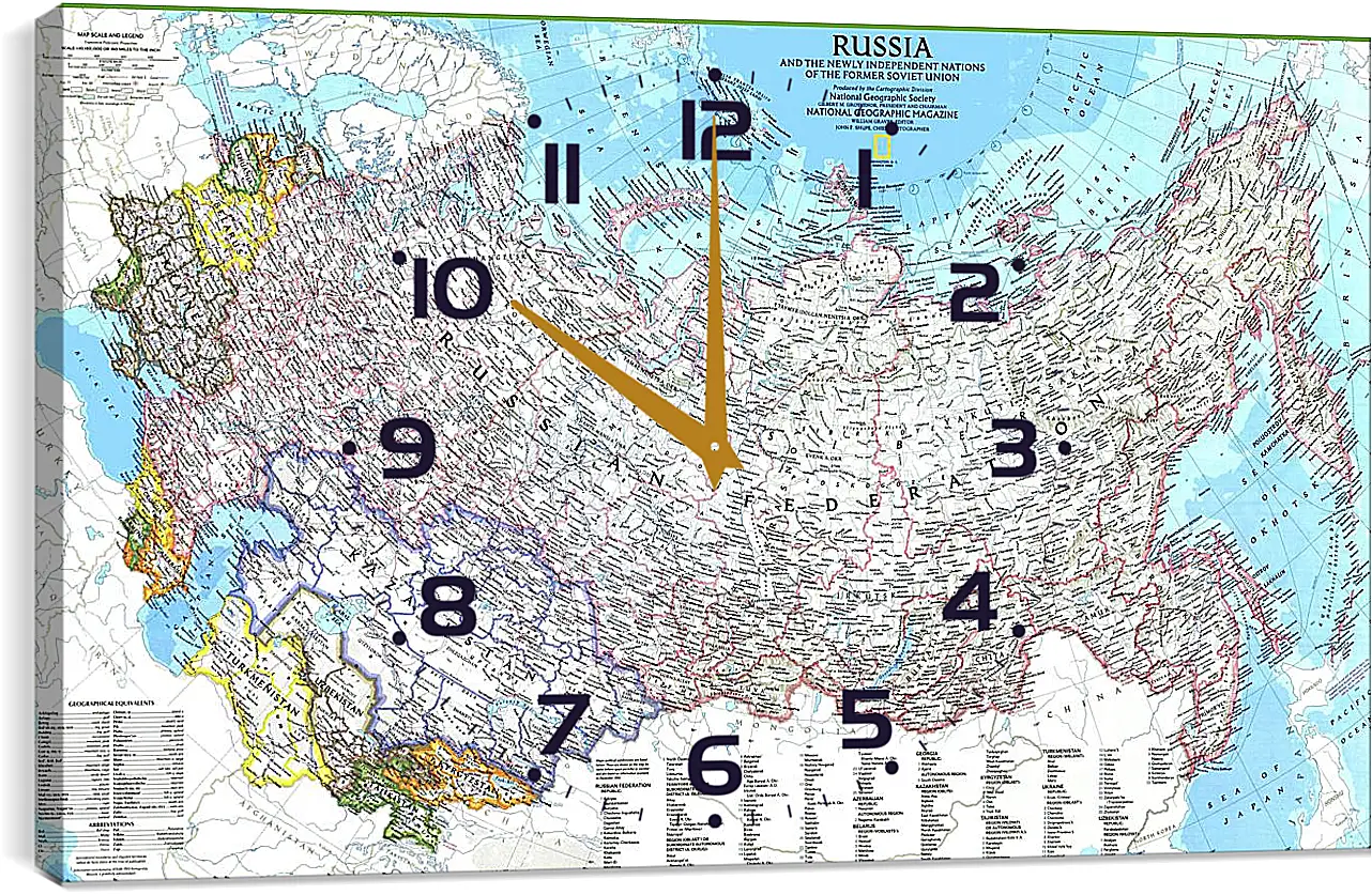 Часы картина - Карта России