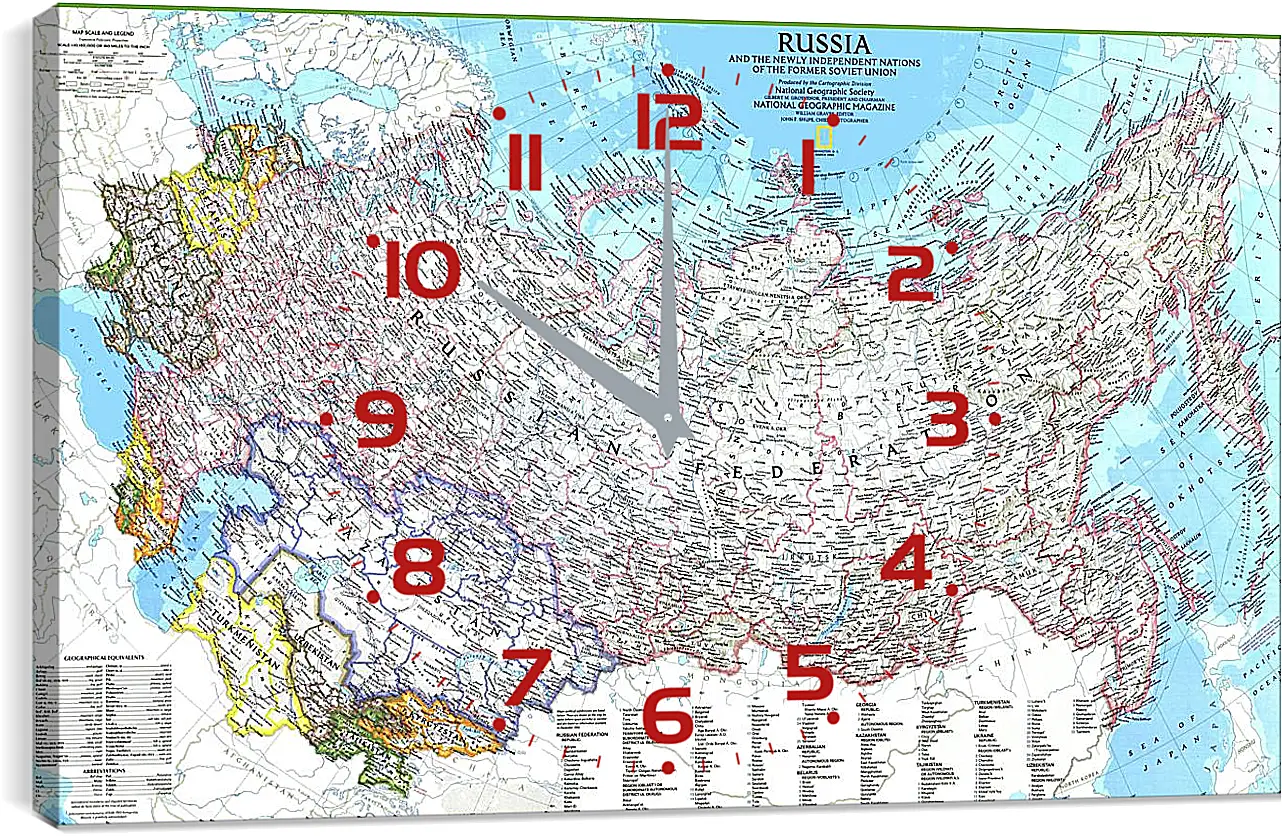 Часы картина - Карта России