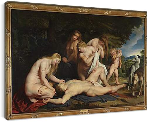 Постер и плакат - The Death of Adonis (with Venus, Cupid, and the Three Graces). Питер Пауль Рубенс