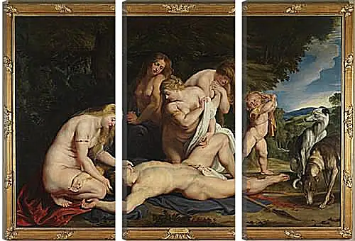 Модульная картина - The Death of Adonis (with Venus, Cupid, and the Three Graces). Питер Пауль Рубенс