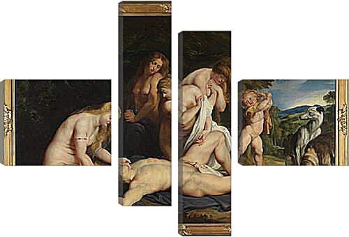 Модульная картина - The Death of Adonis (with Venus, Cupid, and the Three Graces). Питер Пауль Рубенс