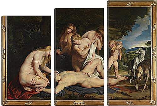 Модульная картина - The Death of Adonis (with Venus, Cupid, and the Three Graces). Питер Пауль Рубенс