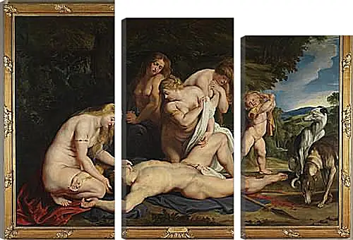 Модульная картина - The Death of Adonis (with Venus, Cupid, and the Three Graces). Питер Пауль Рубенс