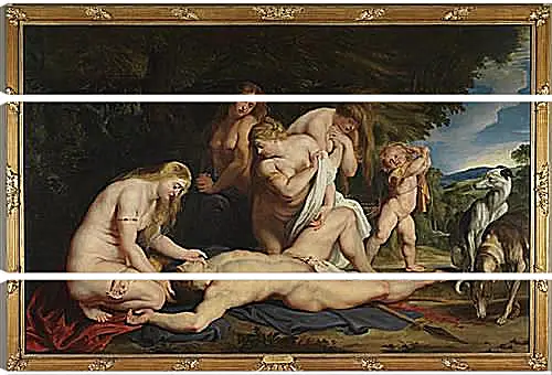 Модульная картина - The Death of Adonis (with Venus, Cupid, and the Three Graces). Питер Пауль Рубенс