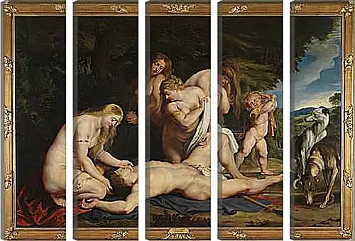 Модульная картина - The Death of Adonis (with Venus, Cupid, and the Three Graces). Питер Пауль Рубенс