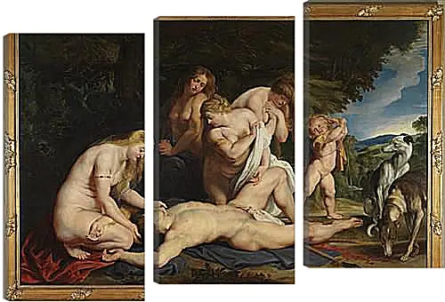 Модульная картина - The Death of Adonis (with Venus, Cupid, and the Three Graces). Питер Пауль Рубенс