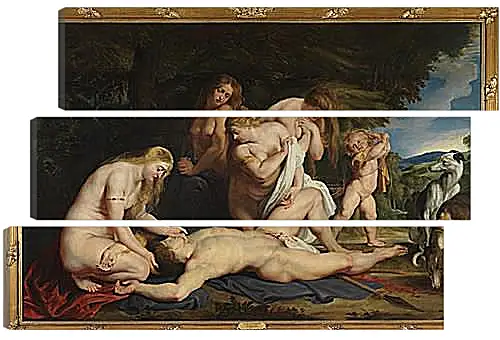 Модульная картина - The Death of Adonis (with Venus, Cupid, and the Three Graces). Питер Пауль Рубенс