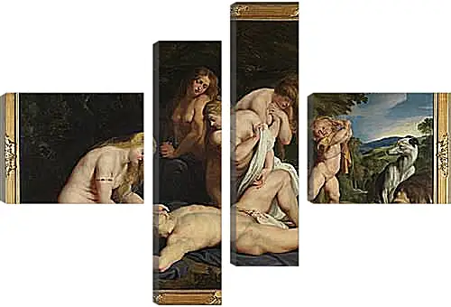 Модульная картина - The Death of Adonis (with Venus, Cupid, and the Three Graces). Питер Пауль Рубенс