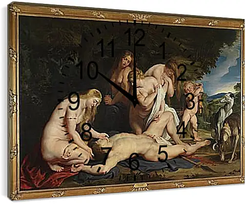 Часы картина - The Death of Adonis (with Venus, Cupid, and the Three Graces). Питер Пауль Рубенс