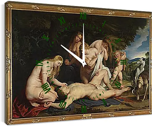 Часы картина - The Death of Adonis (with Venus, Cupid, and the Three Graces). Питер Пауль Рубенс