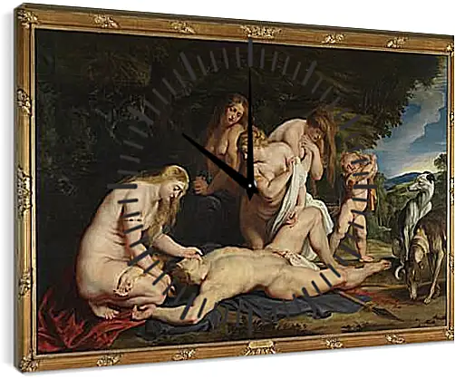 Часы картина - The Death of Adonis (with Venus, Cupid, and the Three Graces). Питер Пауль Рубенс