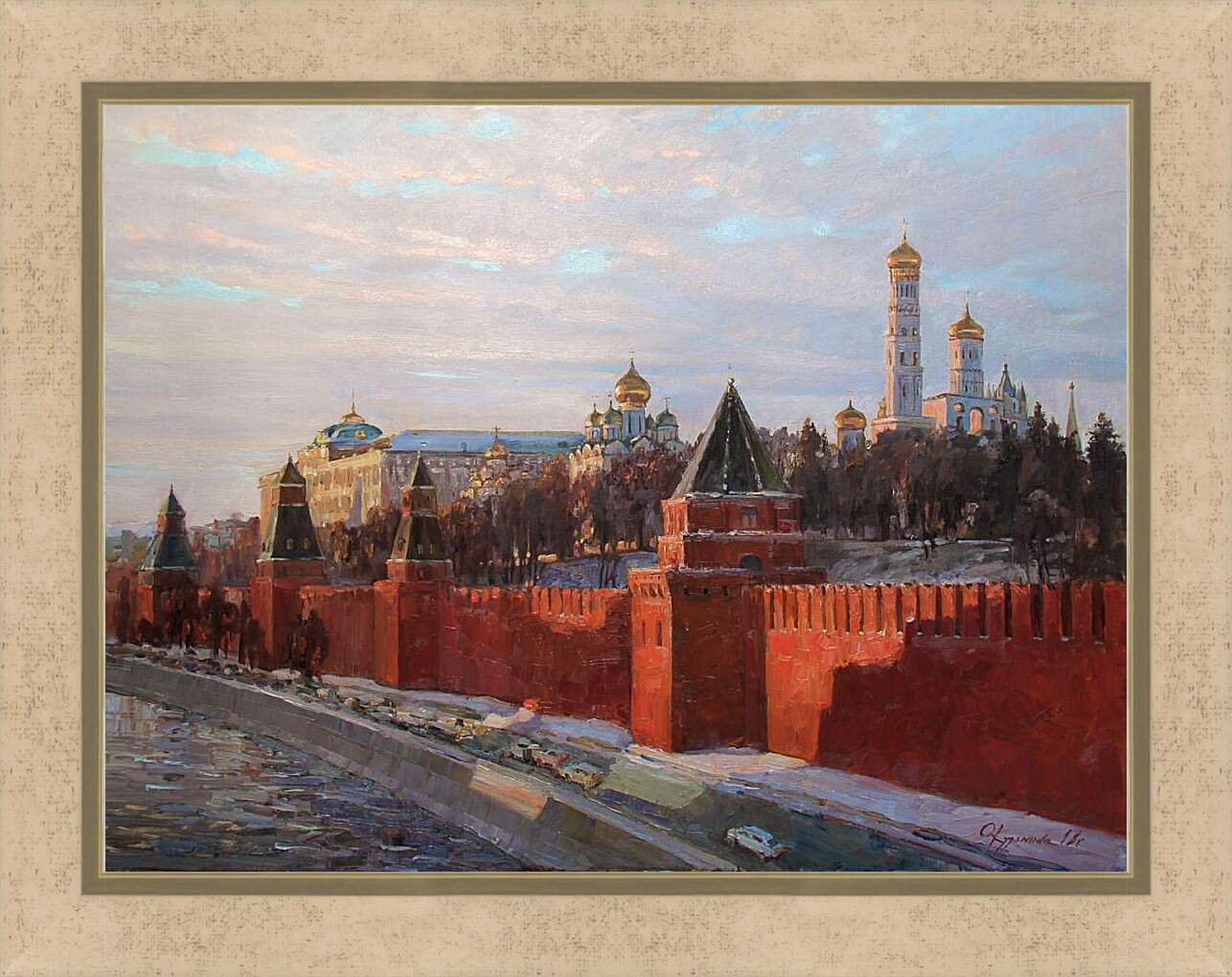 Картина в раме - Вечерние краски Кремля