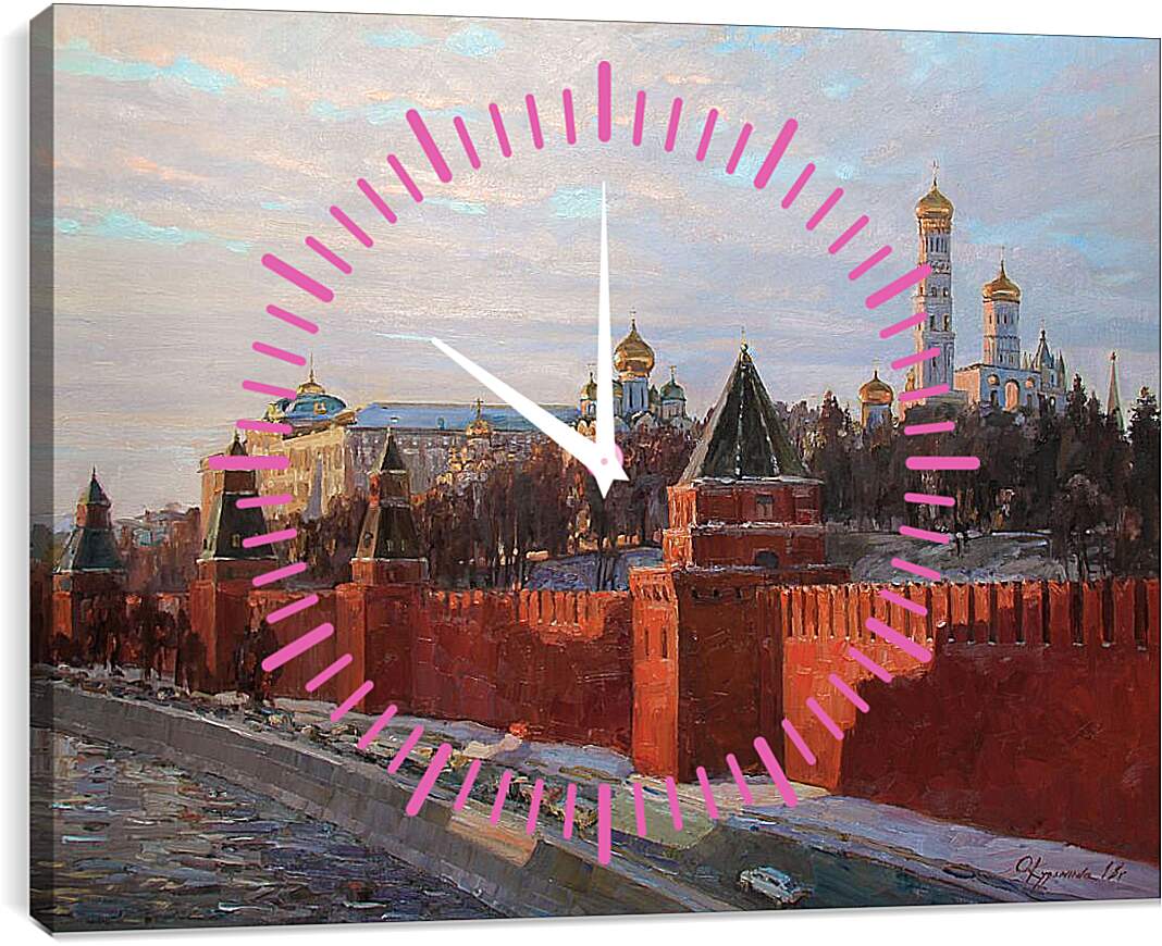 Часы картина - Вечерние краски Кремля