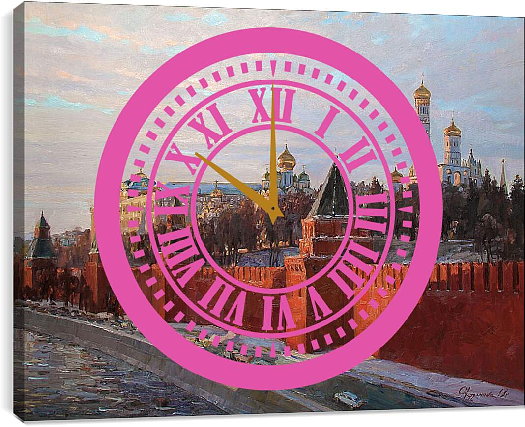 Часы картина - Вечерние краски Кремля