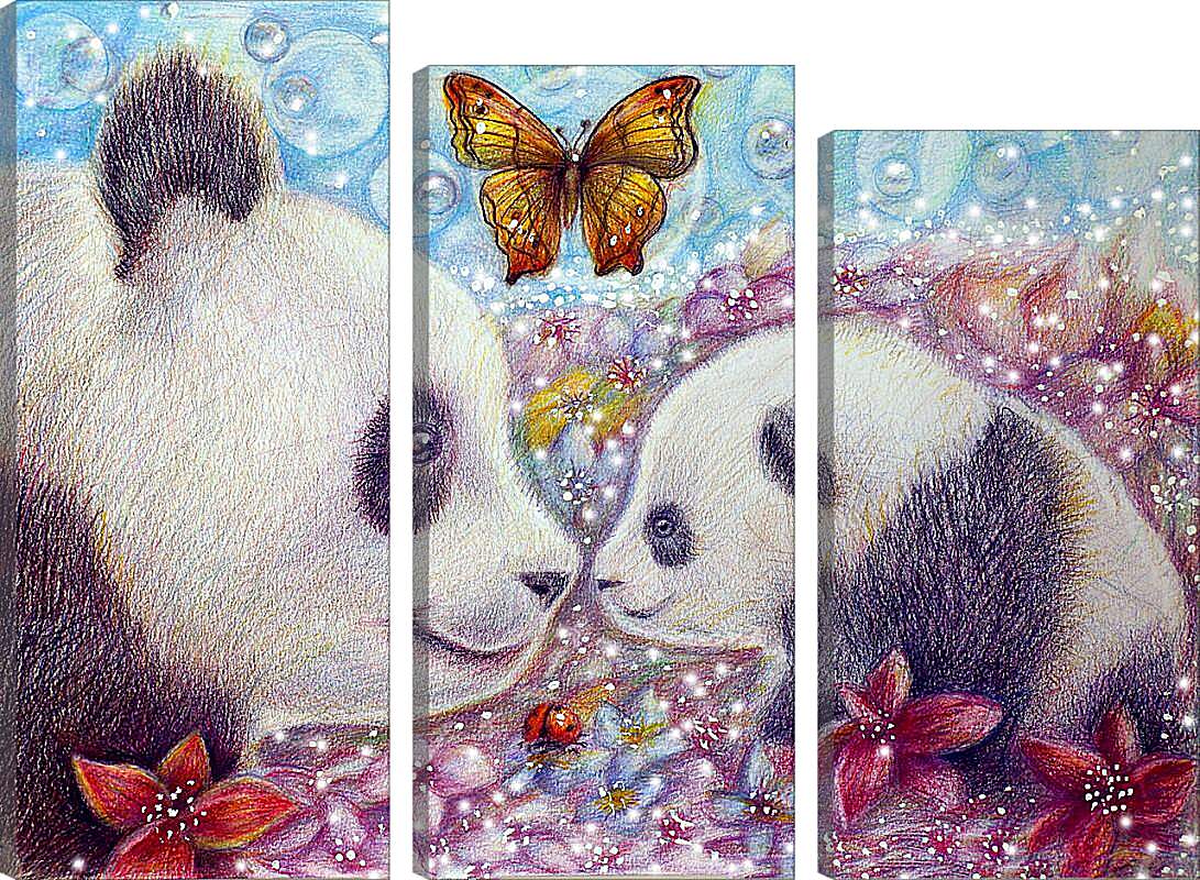 Модульная картина - Две панды