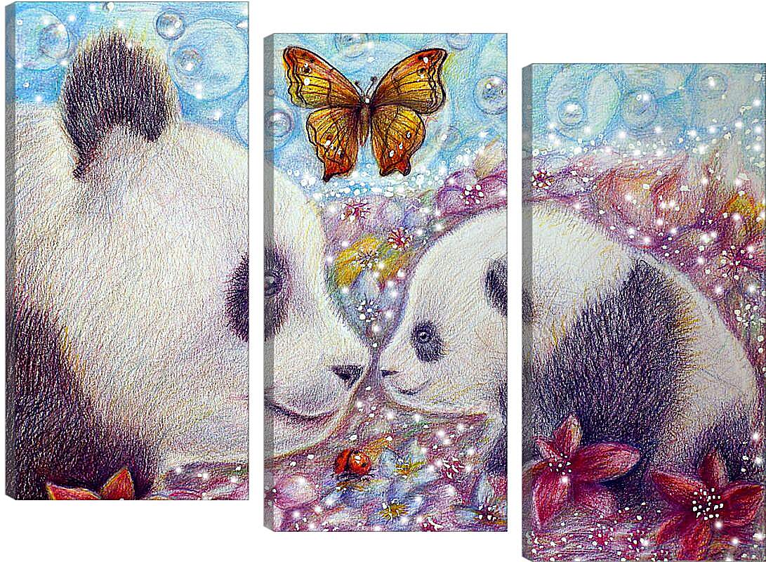 Модульная картина - Две панды