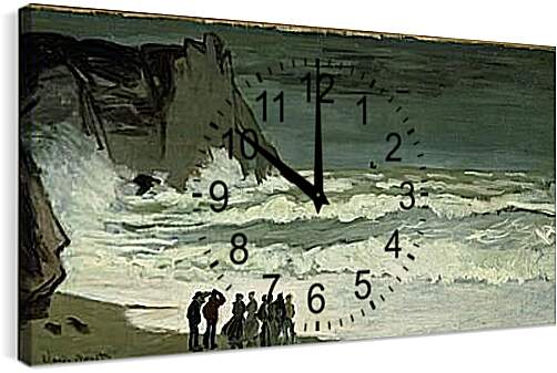 Часы картина - Grosse Mer a Etretat. Клод Моне