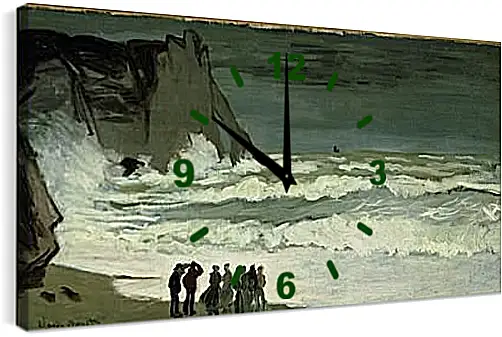 Часы картина - Grosse Mer a Etretat. Клод Моне