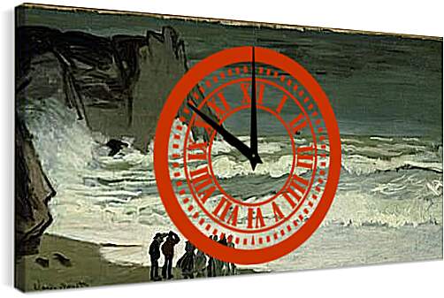Часы картина - Grosse Mer a Etretat. Клод Моне