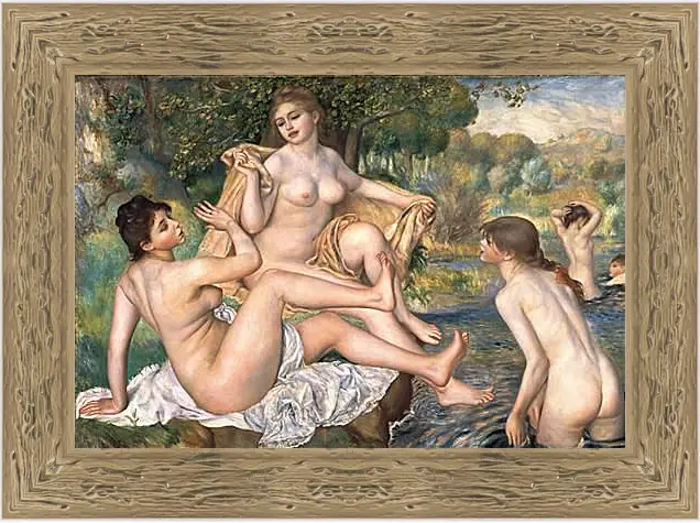 Картина в раме - The Large Bathers. Пьер Огюст Ренуар