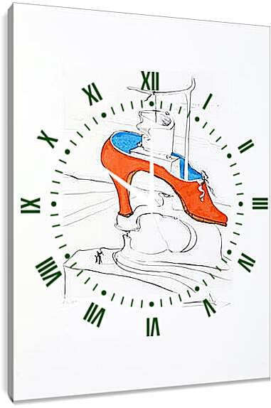 Часы картина - Божественная туфля Гала. Сальвадор Дали
