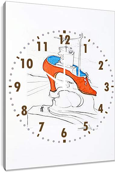 Часы картина - Божественная туфля Гала. Сальвадор Дали