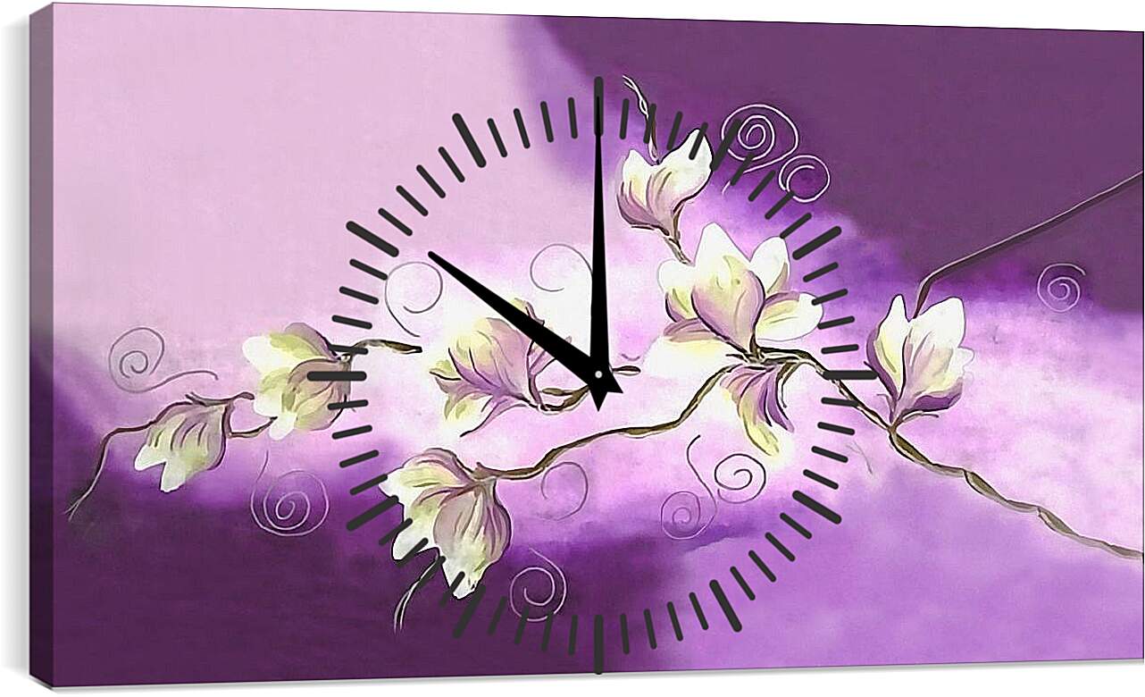 Часы картина - Орхидея