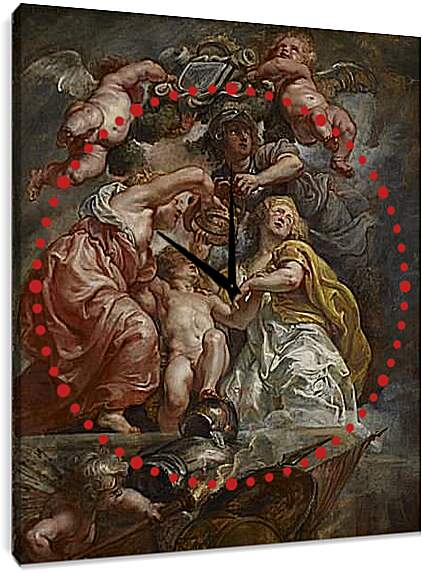 Часы картина - The Union of England and Scotland (Charles I as Prince of Wales). Питер Пауль Рубенс