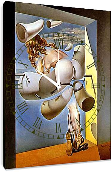 Часы картина - Юная девственница, самосодомизирующая рогами собственного целомудрия. Сальвадор Дали