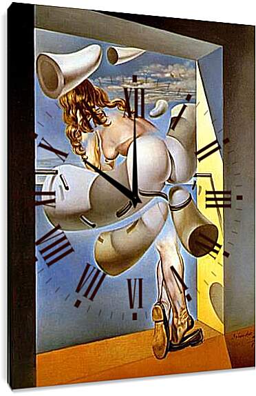 Часы картина - Юная девственница, самосодомизирующая рогами собственного целомудрия. Сальвадор Дали
