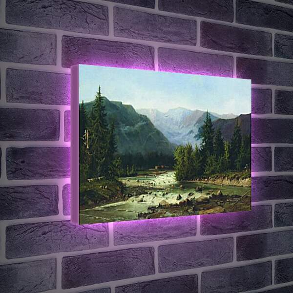 Лайтбокс световая панель - Швейцарский пейзаж. Мещерский Арсений