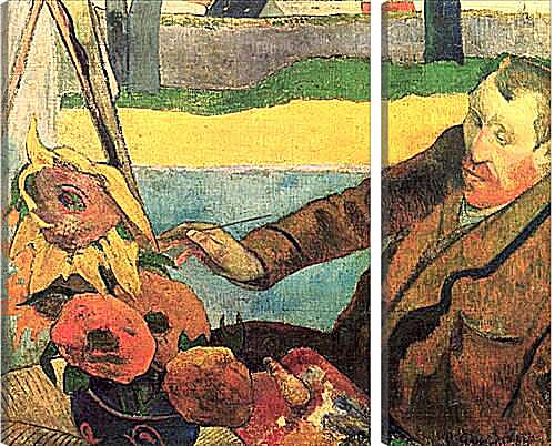 Модульная картина - Van Gogh Painting Sunflowers Ned. Поль Гоген
