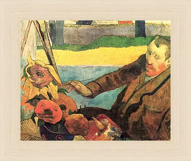 Картина в раме - Van Gogh Painting Sunflowers Ned. Поль Гоген