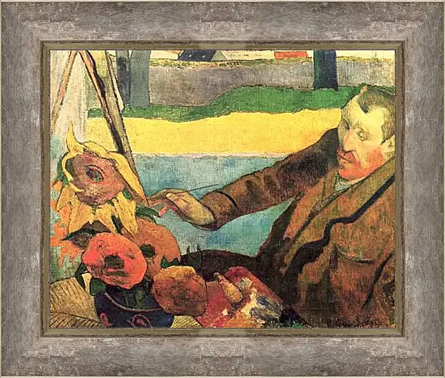 Картина в раме - Van Gogh Painting Sunflowers Ned. Поль Гоген