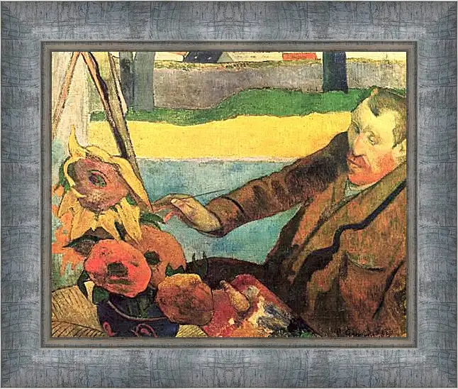 Картина в раме - Van Gogh Painting Sunflowers Ned. Поль Гоген