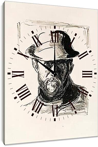 Часы картина - PORTRAIT OF HANS JAEGER. Эдвард Мунк
