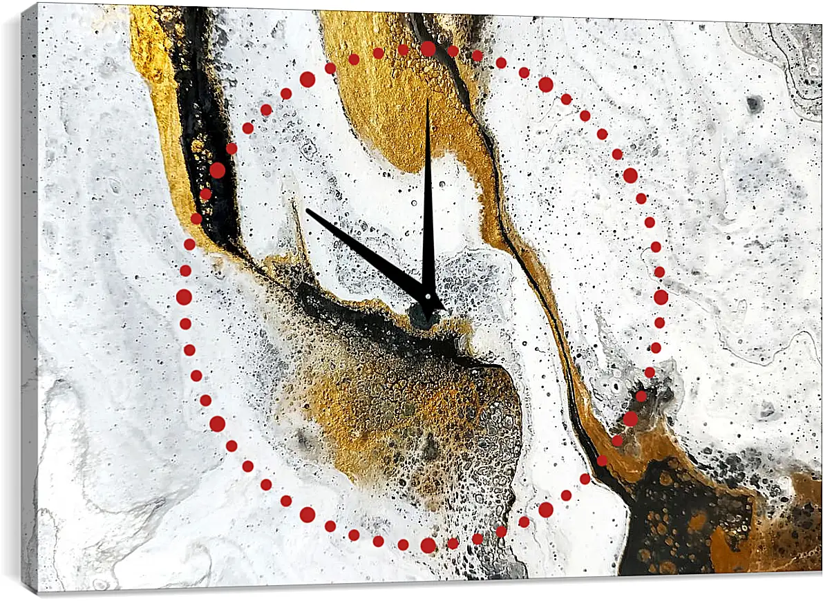 Часы картина - Разлитое золото. Чернильный пейзаж