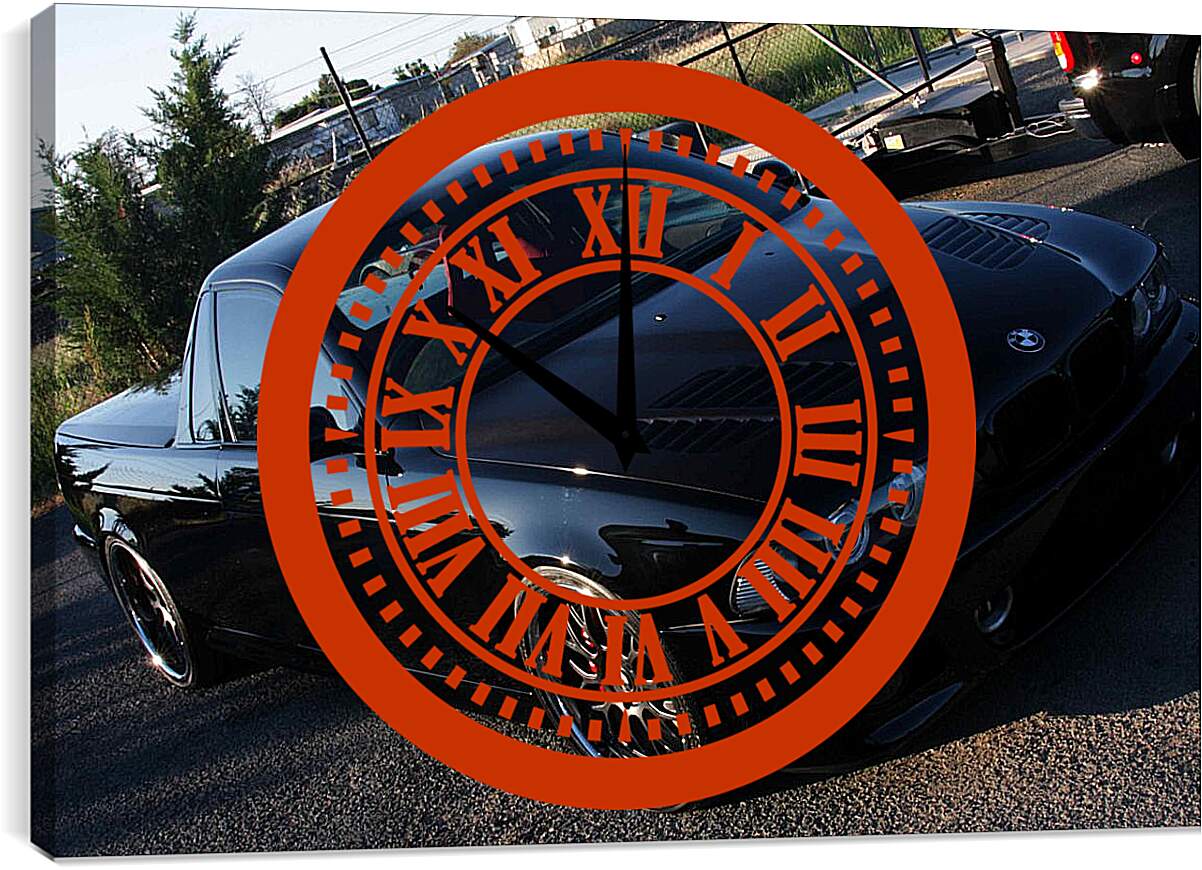 Часы картина - Черная BMW