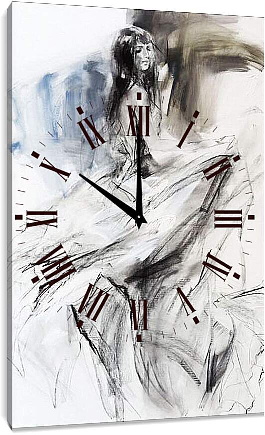 Часы картина - Брюнетка