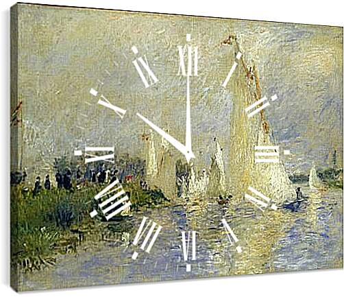 Часы картина - Regatta at Argenteuil. Пьер Огюст Ренуар