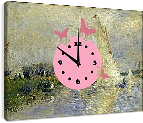 Часы картина - Regatta at Argenteuil. Пьер Огюст Ренуар