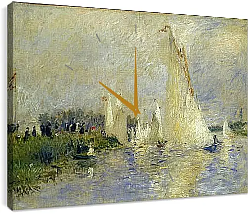 Часы картина - Regatta at Argenteuil. Пьер Огюст Ренуар